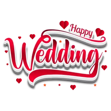The Wedding of Rian dan Ade 35 pngtree happy wedding lettering red text design ornament with heart clipart png image 6604829
